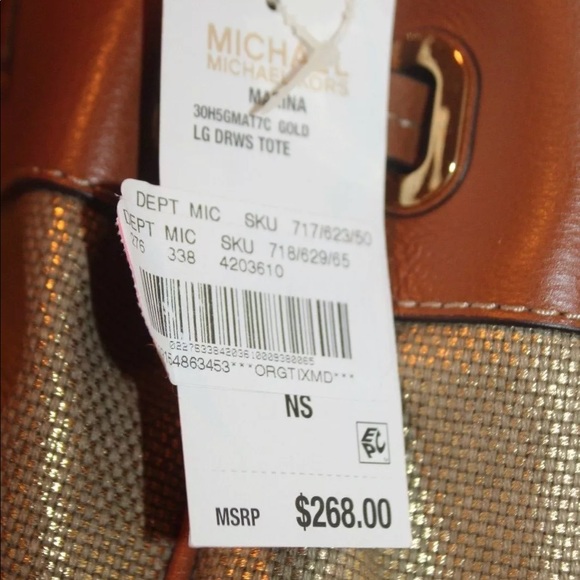 New! Michael Kors gold drawstring hobo - Picture 4 of 8